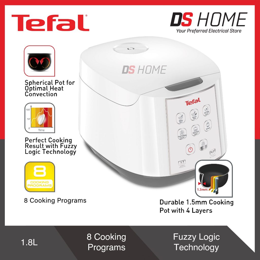 TEFAL หม้อหุงข้าว ดิจิตอล (750 วัตต์, 1.8 ลิตร) รุ่น RK7321