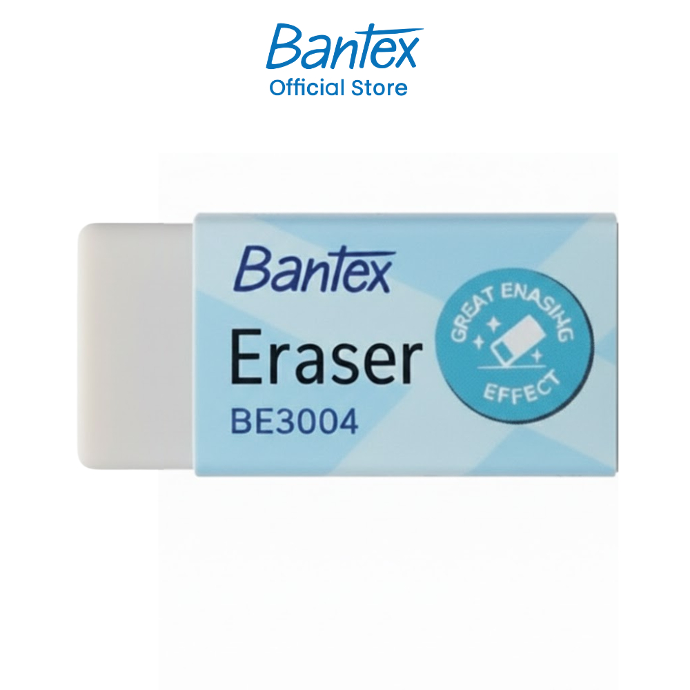 Bantex ยางลบ ยางลบดินสอ สีขาว ขนาดมินิมอล ลบสะอาด ฝุ่นน้อย ไม่ทิ้งคราบ Eraser