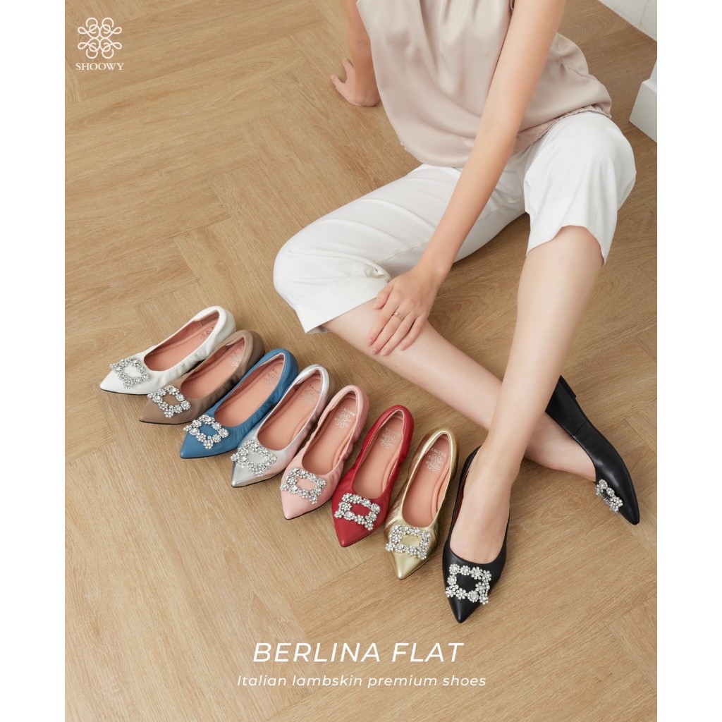 Shoowy clearancesale รองเท้าหนังแกะแท้รุ่น Berlina Flat