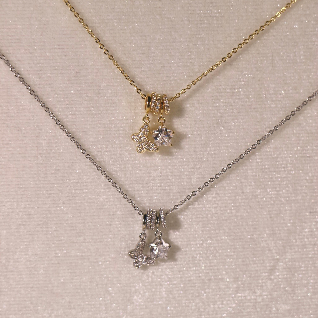 Socrush.bkk | FAIRY BLINK necklace🧚🏻‍♀️✨ | SN-002 | สร้อยคอ จี้ดาว จี้ผีเสื้อ