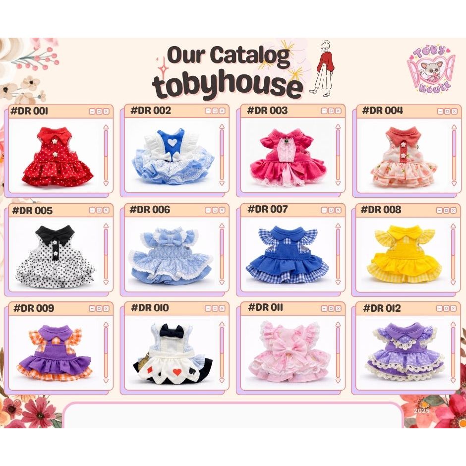 Tobyhouse เสื้อกระโปรงลิงจิ๋ว มาโมเสต/บุชเบบี้ นุ่มสบาย ใส่นอน ใส่เล่น ระบายอากาศ (รหัส DR001-012)
