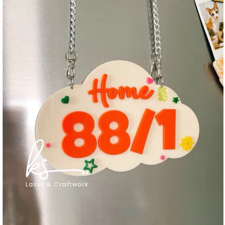ป้ายเลขที่บ้าน ก้อนเมฆ ตัวนูน พร้อมโซ่แขวน แบบที่ 4 ☁️☀️ Number Home signboard board house เลขที่บ้านมงคล