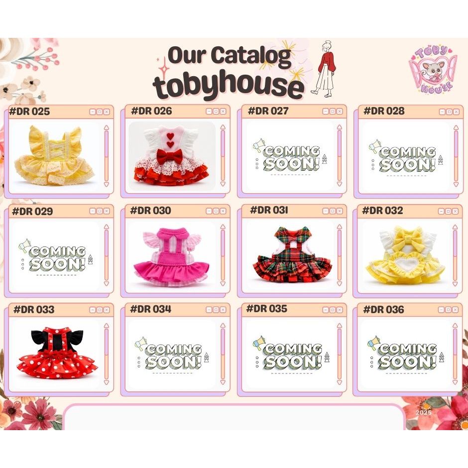 Tobyhouse เสื้อกระโปรงลิงจิ๋ว มาโมเสต/บุชเบบี้ นุ่มสบาย ใส่นอน ใส่เล่น ระบายอากาศ (รหัส DR025-036)