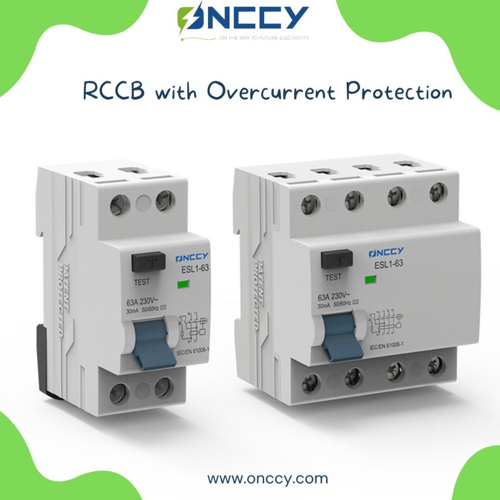 RCCB เบรกเกอร์กันดูด type AC 25A / 40A / 63A  (100-300mA) ป้องกันไฟฟ้าดูด ไฟฟ้ารั่ว ออนซี่ ONCCY