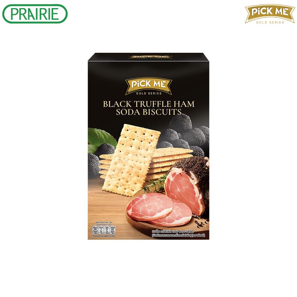 พิคมี แบล็ค ทรัฟเฟิล แฮม โซดา บิสกิต 118ก.I Pick Me Black Truffle Ham Soda Biscuits 118 g.
