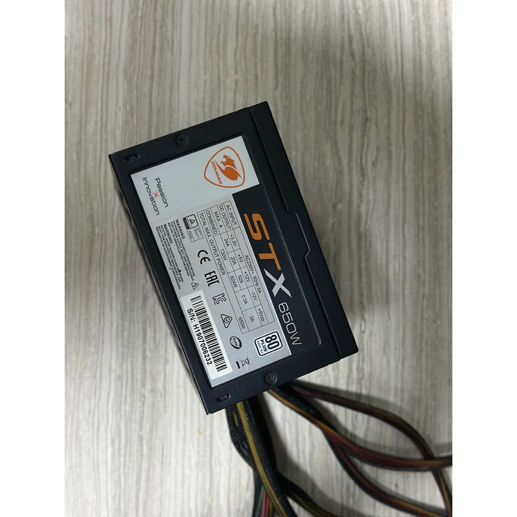 POWER SUPPLY (อุปกรณ์จ่ายไฟ) COUGAR STX650 - 650W 80 PLUS WHITE (มีของพร้อมจัดส่ง)