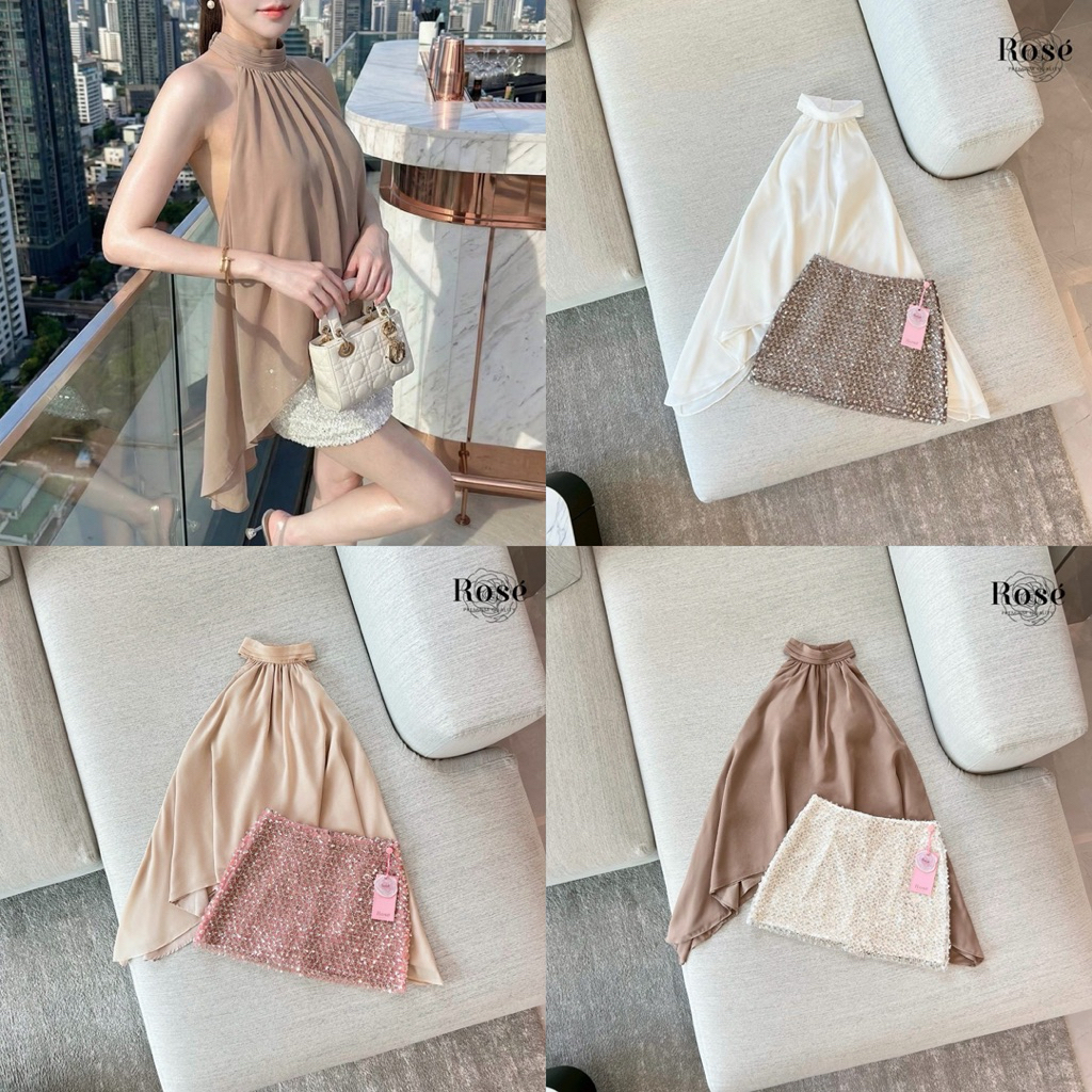 rose เซ็ทยัยครีมผ้าดี สวย แซ่บยั่วๆ🚩พร้อมส่ง