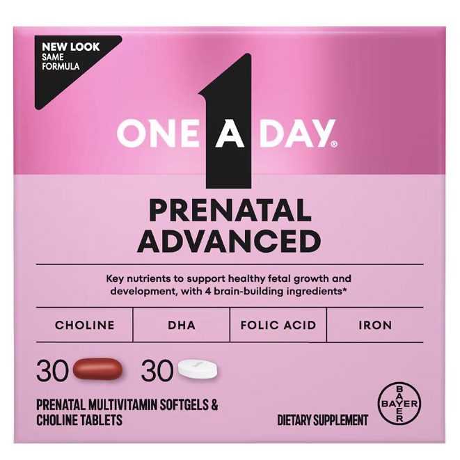 One A Day Prenatal Advanced Multivitamin & Brain Support วิตามินรวมคนท้อง เตรียมตั้งครรภ์ ให้นมบุตร สำหรับ 30 และ 60 วัน