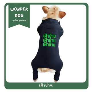 ชุดเก็บขน wonder dog เสื้อสุนัข เสื้อแมว ชุดกันขนร่วงสุนัข ชุดสัตว์เลี้ยง ลายจะนอน