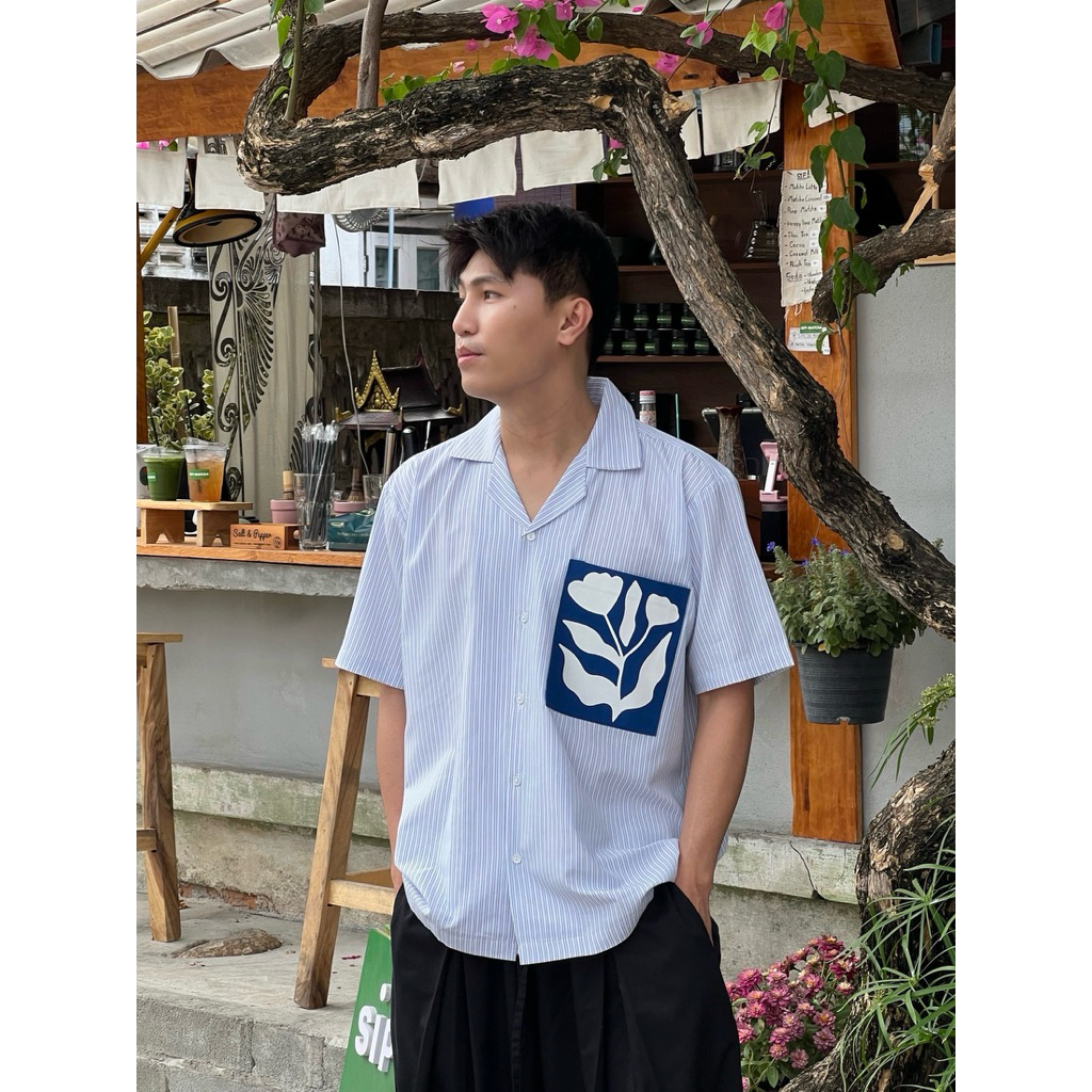 เสื้อฮาวายลายทาง+ภาพวาดบนผ้าใบ 🎨