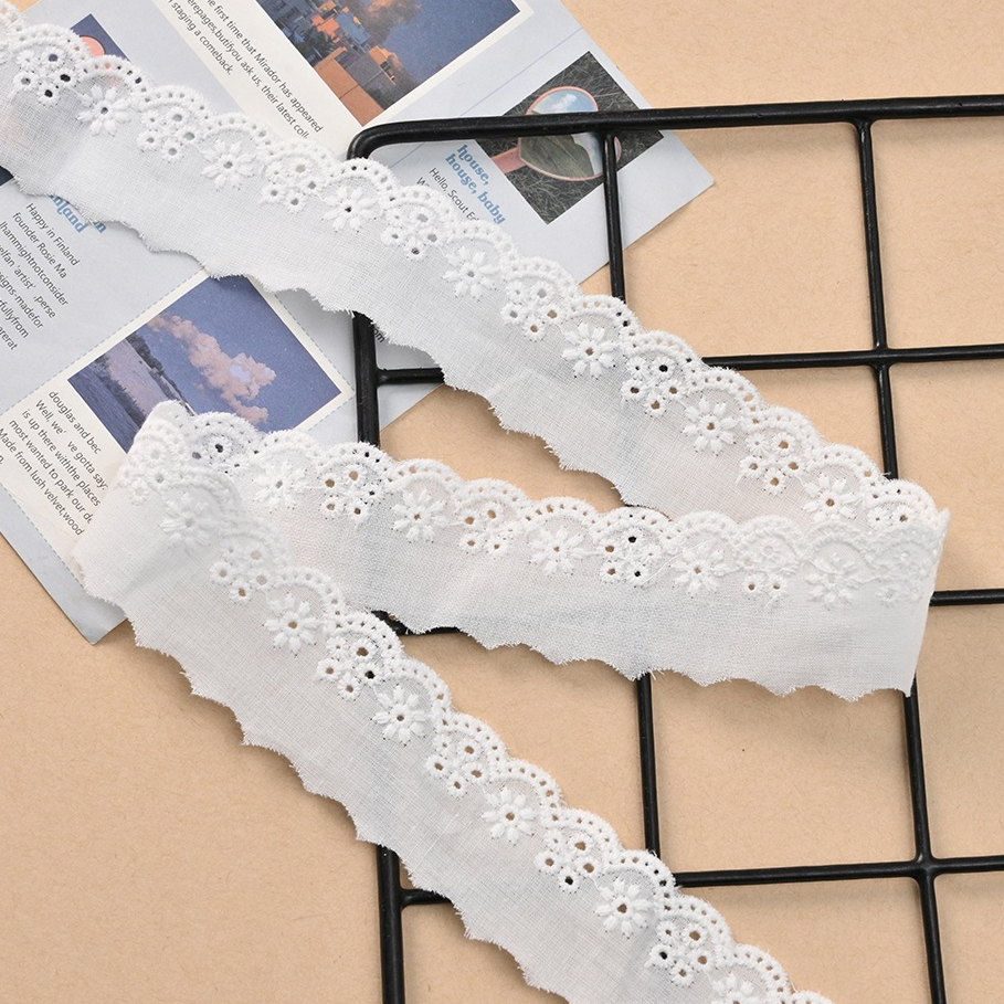 ผ้าคอตตอน 100% ผ้าคอตอนเกรดดี พรีเมี่ยม ไม่บาง ผ้าลูกไม้ตกแต่ง ลูกไม้ระบาย กุ๊น ลูกไม้ เสื้อผ้า ริบบิ้นลูกไม้ ริบบิ้น - รูปที่ 7