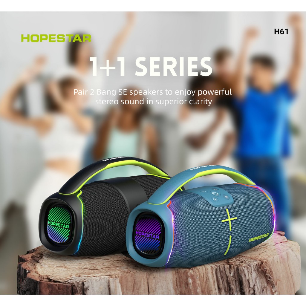 HOPESTAR H61 ลำโพงบลูทูธ 50W BT 5.3 ไฟ RGB กันน้ำ IPX6 รองรับ TWS 1+1 / AUX 3.5mm