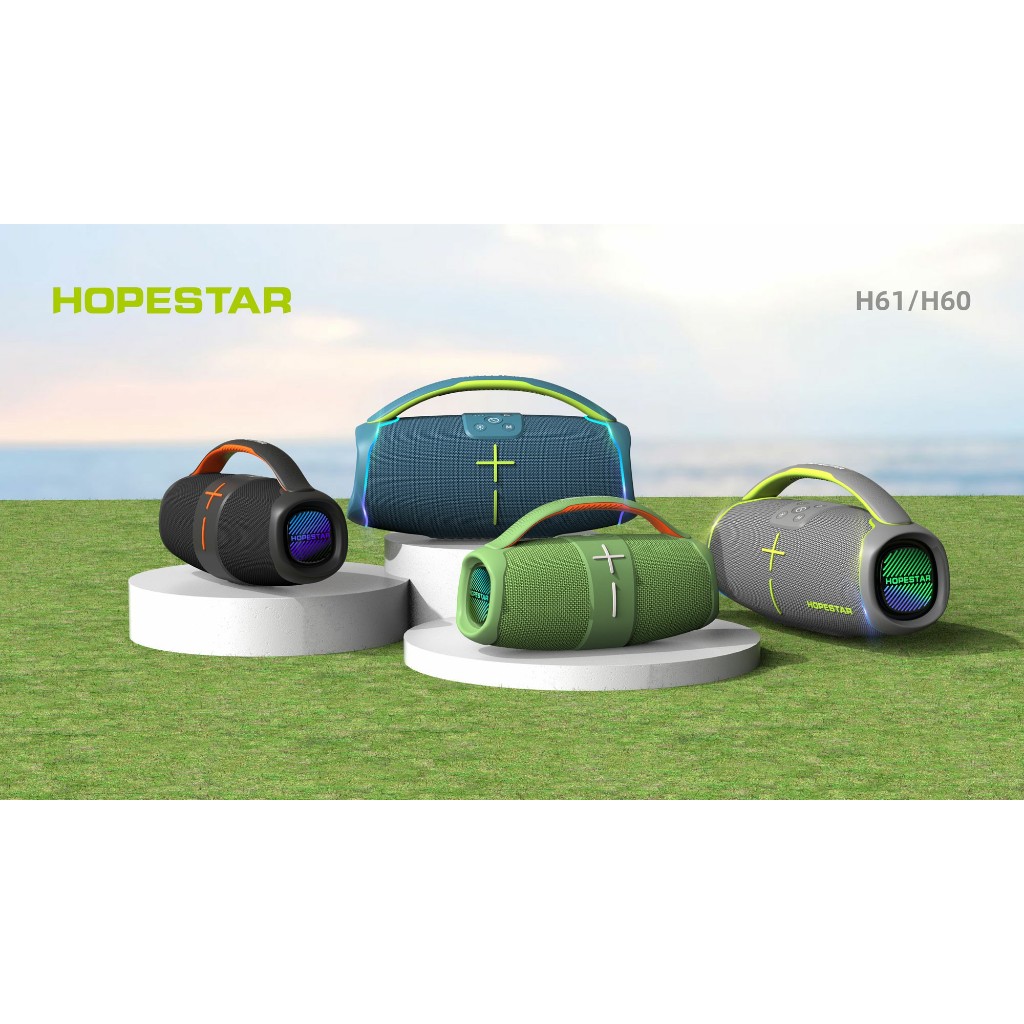HOPESTAR H61 ลำโพงบลูทูธ 50W BT 5.3 ไฟ RGB กันน้ำ IPX6 รองรับ TWS 1+1 / AUX 3.5mm
