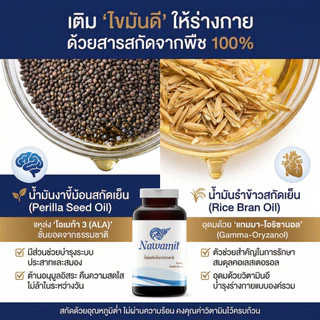 Nawamit นวมิตร น้ำมัน 4 สหายสกัดเย็น 500 แคปซูล เติมไขมันดี โอเมก้า 3 คืนความสดใส หลับสบาย บำรุงสุขภาพ