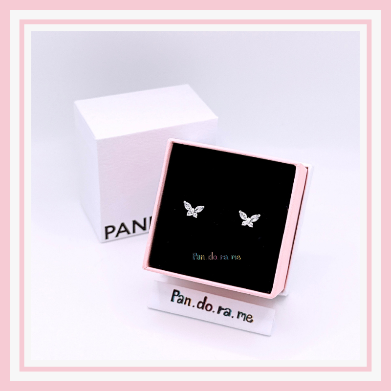 [พร้อมส่ง สินค้าแท้   ]แถมกล่อง ต่างหูแพน Butterfly Stud Earrings ราคา ถูกที่สุด โปรบีเคเค