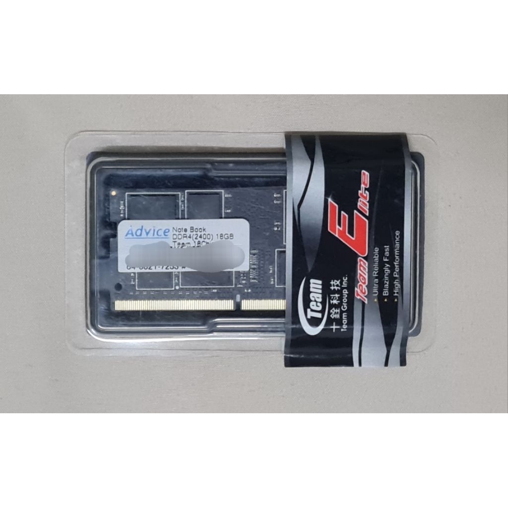 Ram notebook DDR4 16GB/2400 ยี่ห้อ Team ประกัน Advice