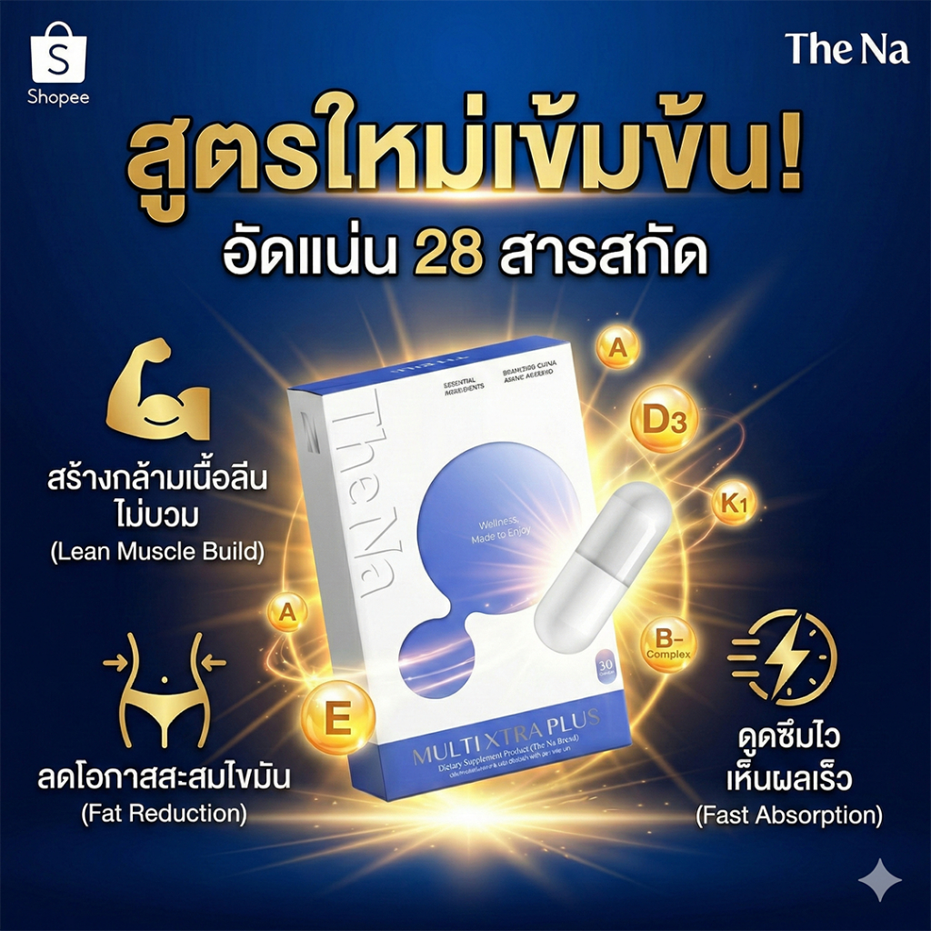 ✅ส่งฟรี✅1กล่อง สูตรใหม่ Multivitamin Plus วิตามินรวม มัลติวิตามิน เจริญอาหาร ดูมีน้ำมีนวล 4-6 กิโล