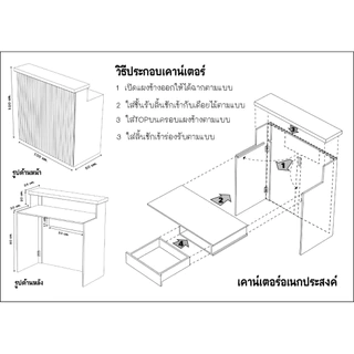 เคาน์เตอร์ไม้เคลือบสีขาว (ลูกค้าประกอบเอง)
