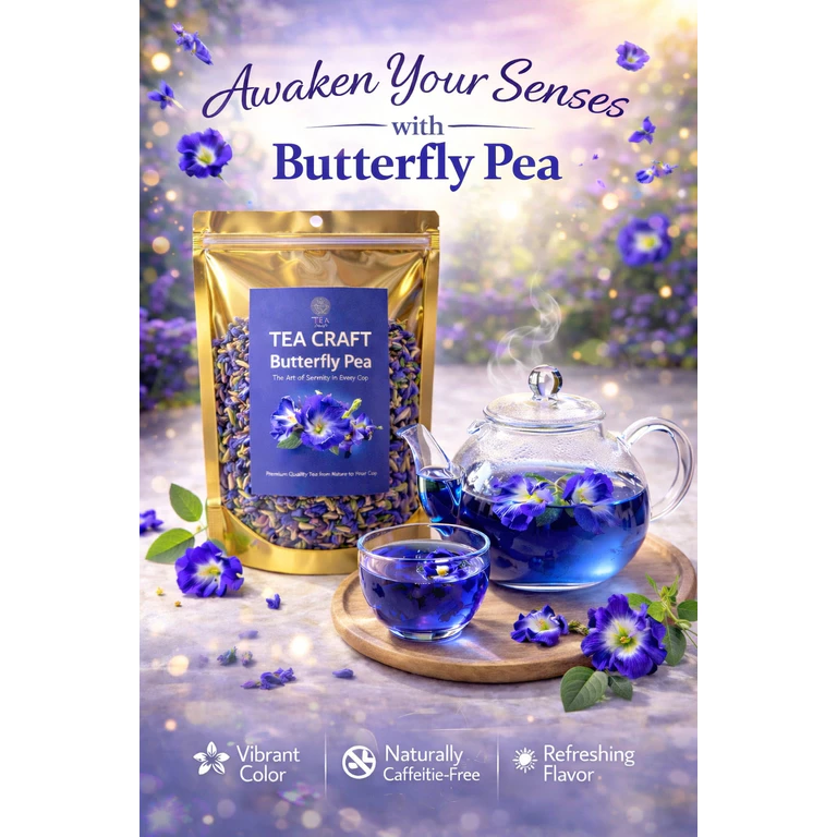 ชาดอกอัญชันอบแห้งคัดพิเศษ Tea craft ชาดอกไม้