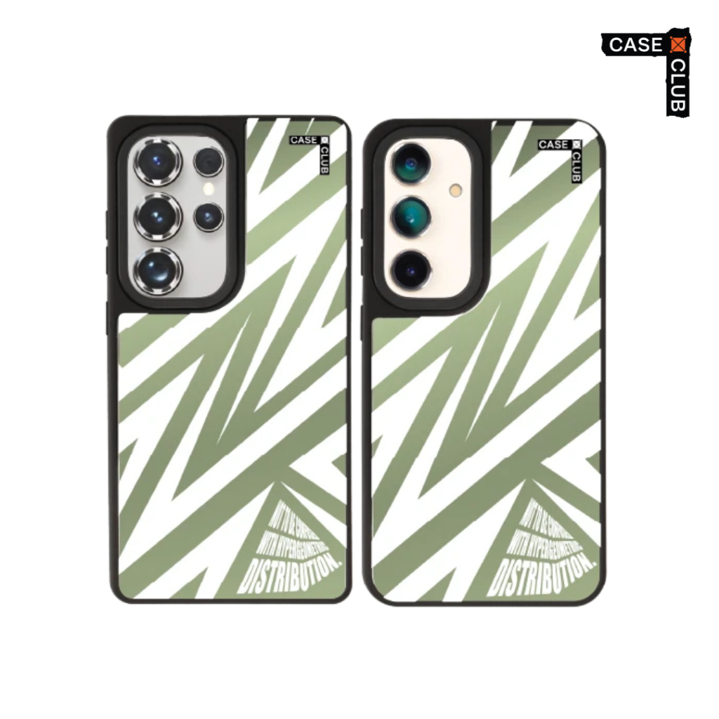 CaseClub เคสโทรศัพท์ เคสกระจก ลาย Electric Zigzag สำหรับ Galaxy S25/S24 Ultra/S25/S24