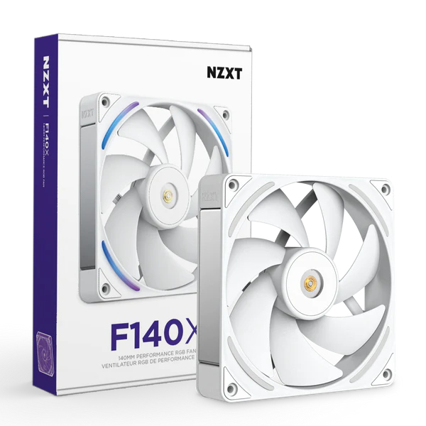 NZXT F140X White 140 mm Performance RGB Fan : RF-U14PN-W1