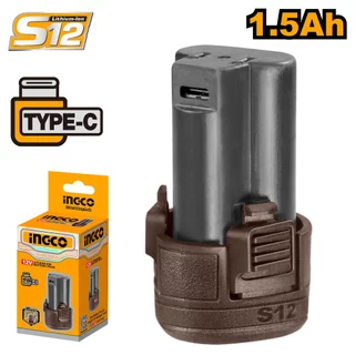 INGCO ชุดแบตเตอรี่ลิเธียมไอออน 12V 1.5Ah S12 รุ่น FBLI12151 FBLI12153(ชาร์จ TYPE C)