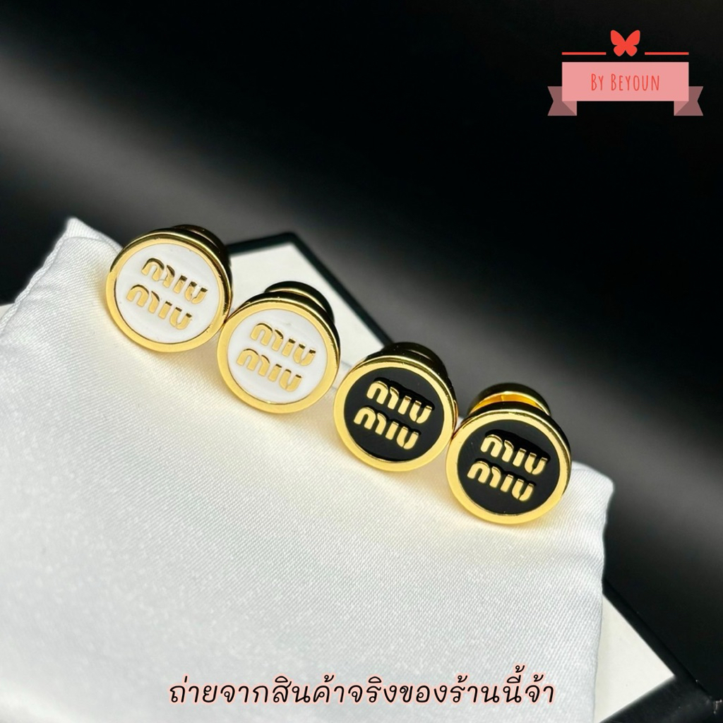 (รูปสินค้าจริง&พร้อมส่ง) ต่างหูมิวมิว M ❤️‍🔥 งานไฮเอนด์ มีน้ำหนัก ขนาดตรงช้อปน่ารักกก 🍒401