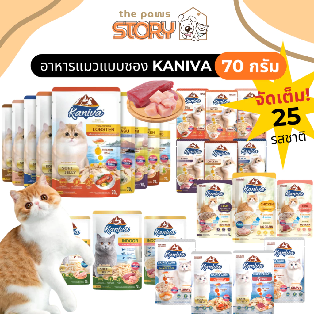 อาหารเปียกแมวคานิว่า Kaniva แบบซอง 70 กรัม