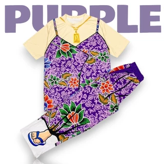 ( TTSSET07-2 ) ชุดเซท ขายาว เสื้อยืด ลายสายเดี่ยว กระโจมอก 7สี มีไซส์ L-2XL