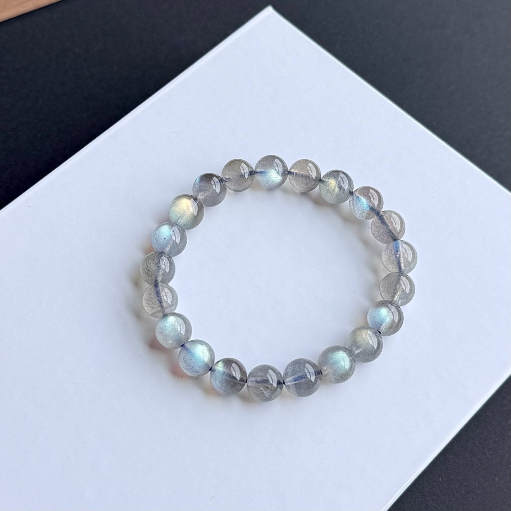 High Grade 🌠 กำไลหินแท้ลาบราโดไรท์ (Labradorite) 6-10mm