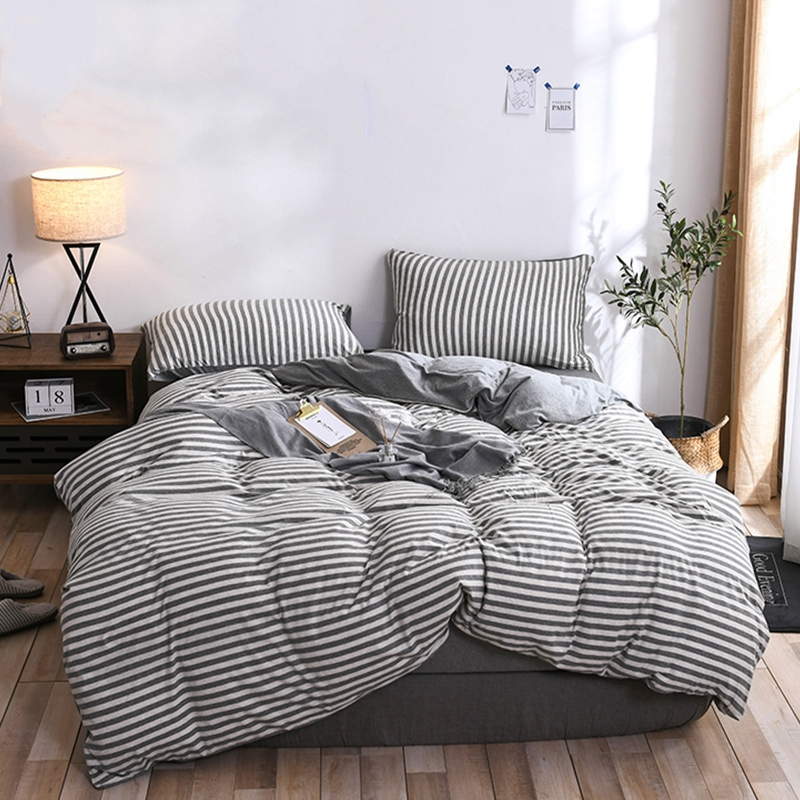 ชุดเครื่องนอน bedding set 4ชิ้น(ผ้าปูที่นอนx1 ปลอกผ้านวมx1 ปลอกหมอนx2) 6ฟุต ใช้กับที่นอน6-12นิ้ว รัด