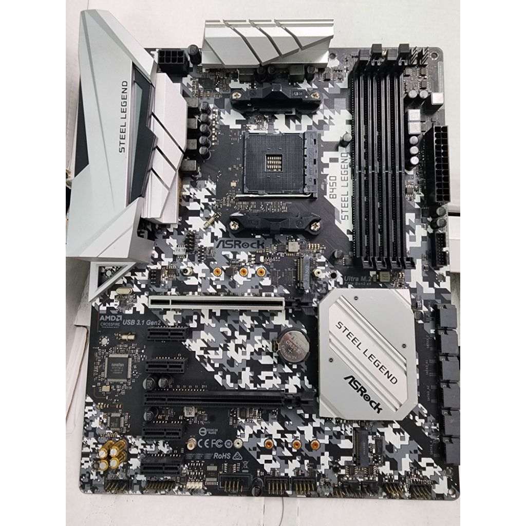 Asrock B450 Steel Legend (มือสองฝาหลังพลาสติกสีดำ)