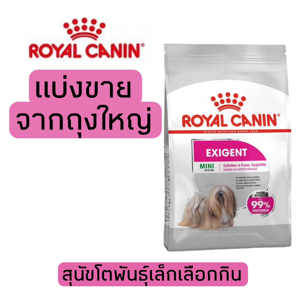 [แบ่งขาย] อาหารสุนัข Royal canin Mini Exgent สุนัขโตพันธุ์เล็กเลือกกิน 500g ,1kg