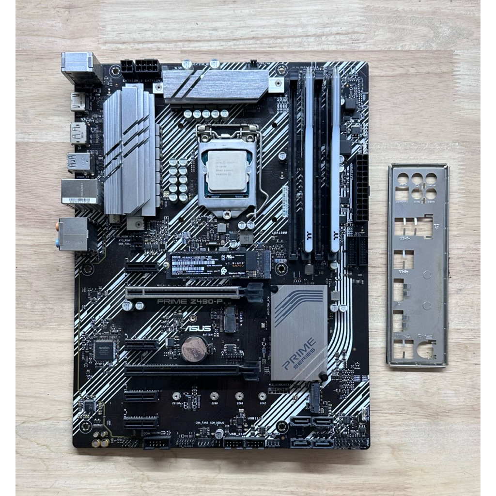 ชุด CPU I7 10700/MB Z490 ASUS P/RAM THERMALTAKE 16GB 8X2 BUS3600/M.2 500GB SN750 [มัดรวม5ชิ้น] สภาพด