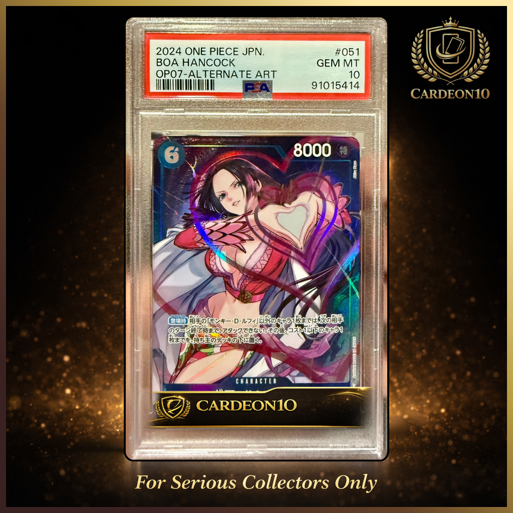 One Piece PSA10 Boa Hancock OP07-051 Alternate Art Gem Mint พร้อมส่ง