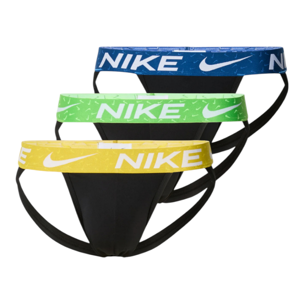 กางเกงในชาย Nike Essential Microfiber jockstraps KE1144OVN BLUE-GREEN-YELLOW [แบ่งขาย 1 ตัว]