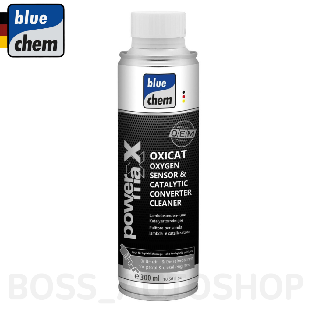 Bluechem ล้างแคท น้ำยาล้างแคทตาไลติคและอ๊อกซิเจนเซ็นเซอร์ ใช้ได้กับเครื่องยนต์เบนซินและดีเซล 300ml.
