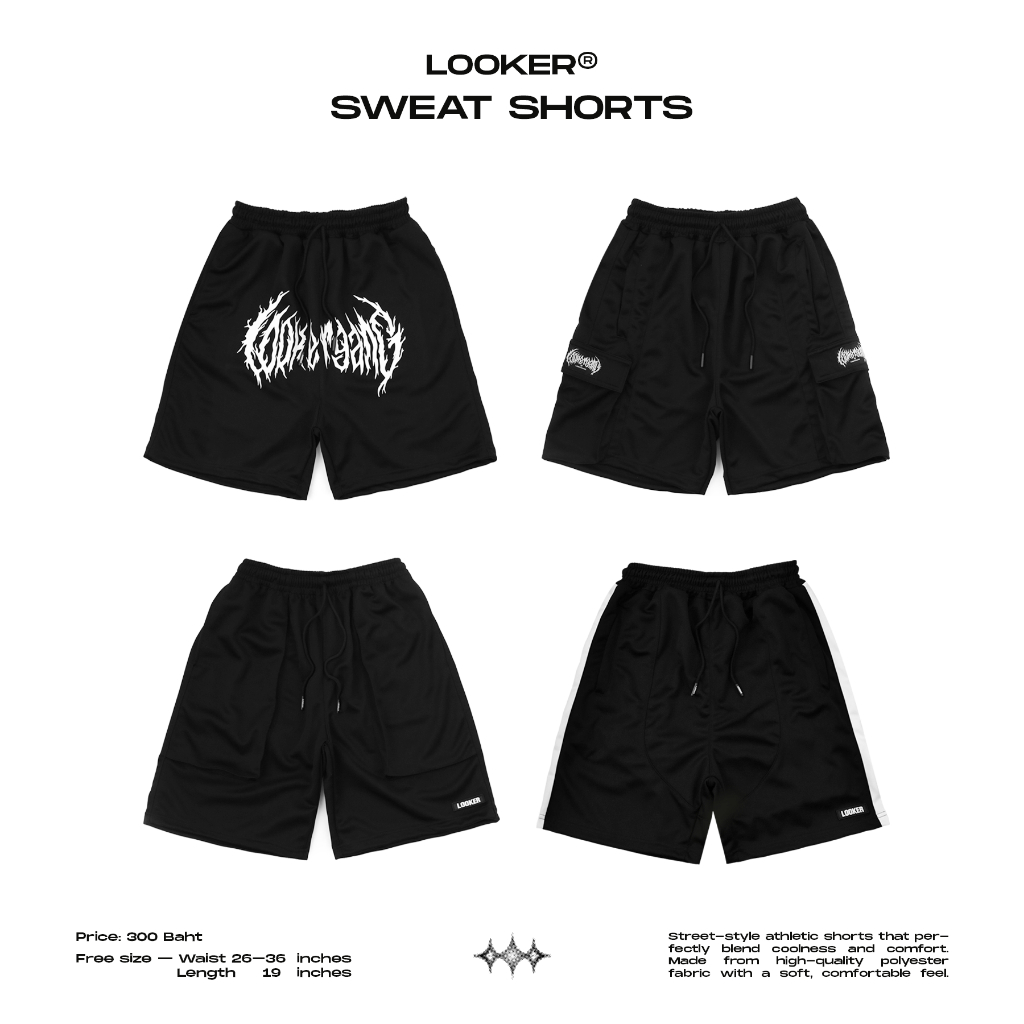 กางเกงวอร์มขาสั้นสไตล์ Street  LOOKER - SWEAT SHORTS