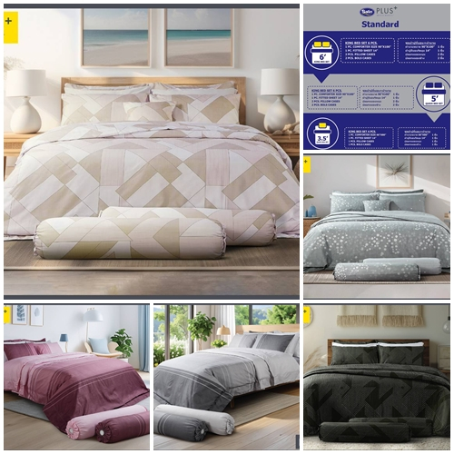 Satin Plus ผ้าปูที่นอน3.5/5/6ฟุต+ผ้านวม สัมผัสเรียบลื่น ไม่มีรอยต่อ ผ้านุ่ม PP038 PP043 PP044 PP045 