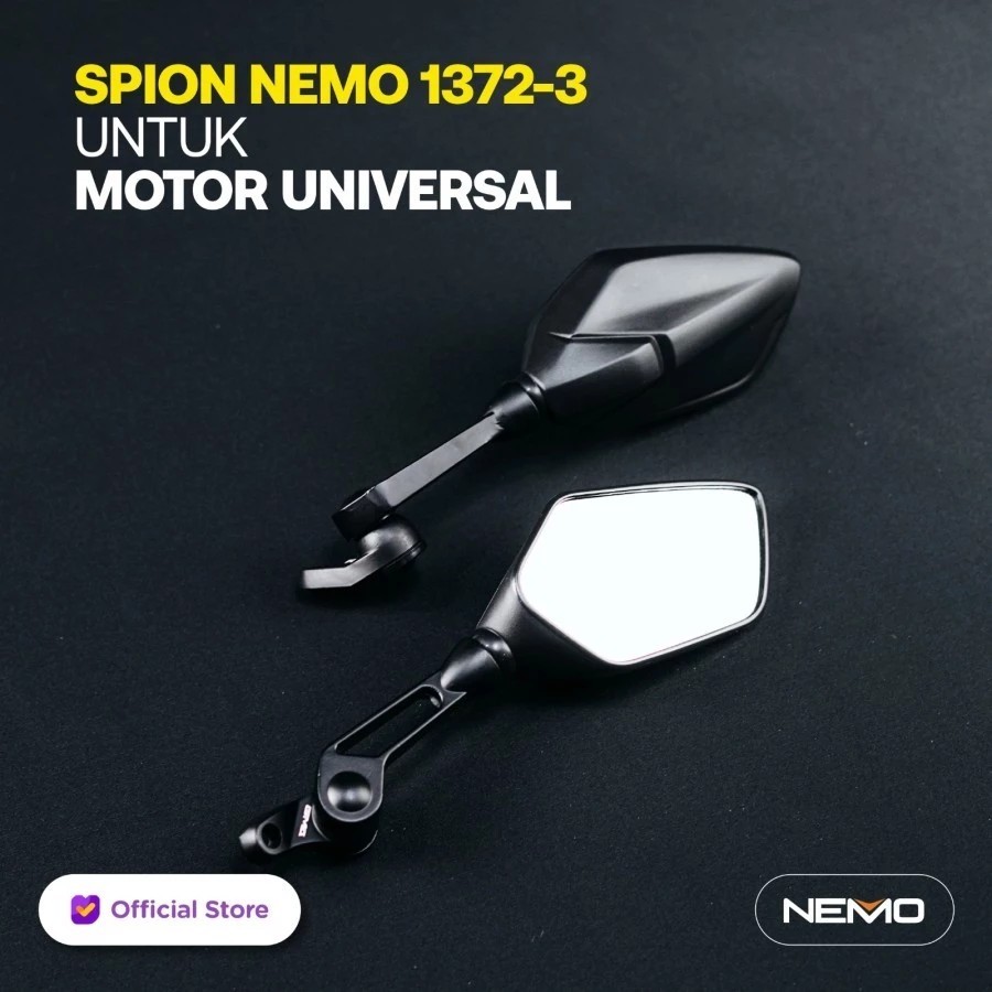 กระจกมองหลัง NEMO1372 เลนส์ไม่หลอกตา Nmax / Click / ADV / Xmax / Aerox กระจก 1372