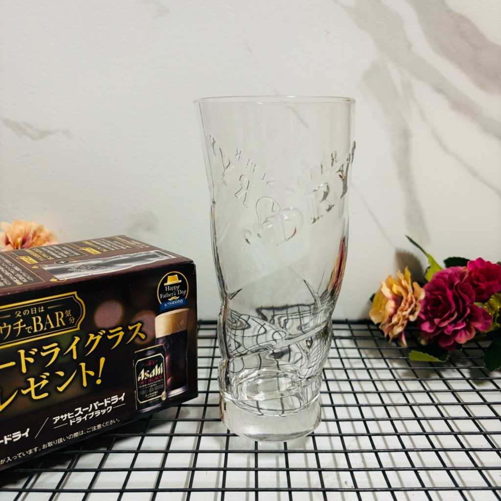 แก้วเบียร์คริสตัล Asahi Super Dry Crystal Glass ขนาด 390ml มือสอง จากญี่ปุ่น