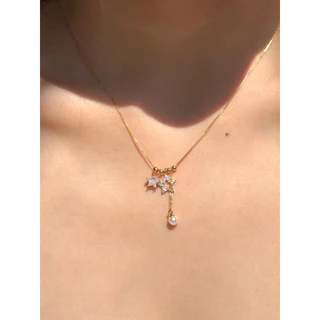Socrush.bkk | WHISPERING STAR necklace | SN-092 | สร้อยคอ ดาว มุก จี้ดาว