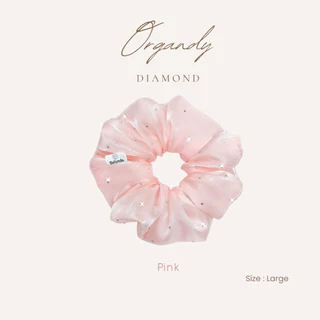 Belynda ♥ Scrunchies ♥ Organdy Diamond 2 ยางรัดผม โดนัท ผ้าออแกนดี้ ประดับเพชรแฟชั่น หรูหรา วิ๊บๆวับๆ