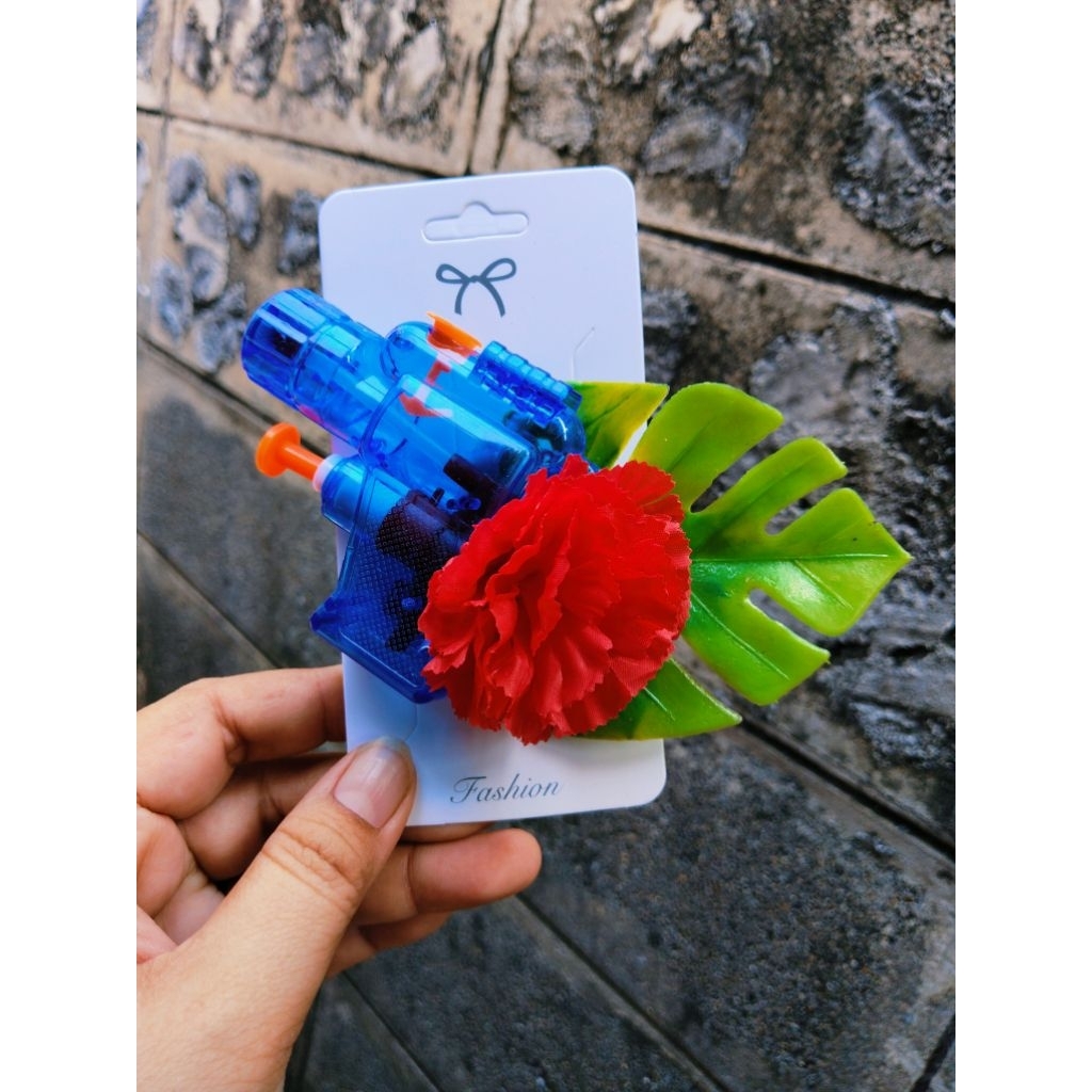 กิ๊บติดผม กิ๊บปืนฉีดน้ำ แฟชั่นวันสงกรานต์ กิ๊บปืนฉีดน้ำเเต่งดอกไม้