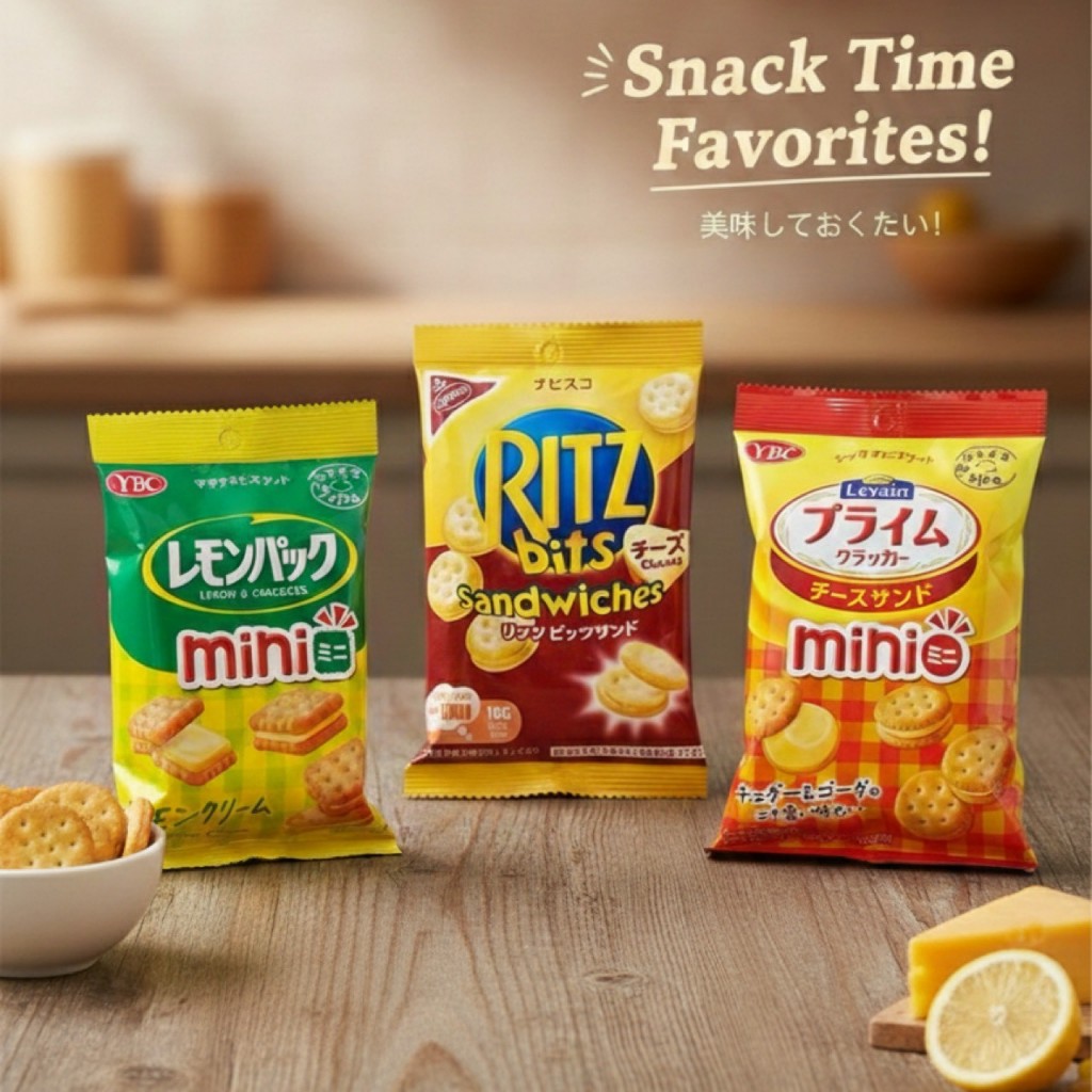 YBC Levain  Cracker Miniขนมญี่ปุ่น แครกเกอร์ญี่ปุ่น คุ้กกี้สอดไส้รสต่างๆ