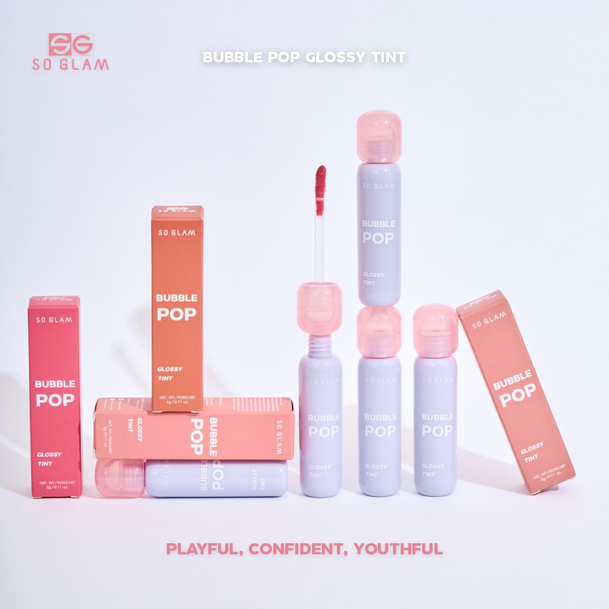 SO GLAM BUBBLE POP GLOSSY TINT 004 ZERO O'CLOCK โซ แกลม บับเบิ้ล ป๊อป กลอสซี่ ทินท์ 004 — صورة 5