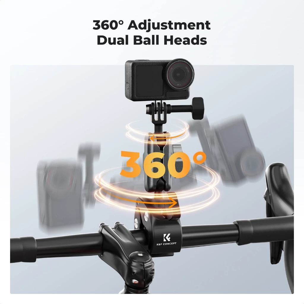 K&F CONCEPT Super Clamp ที่จับแฮนด์จักรยาน อลูมิเนียม 360° ปรับได้ รองรับ GoPro / Pocket3 / มือถือ thumbnail 6