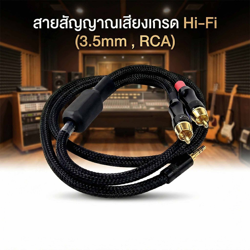 สายสัญญาณเสียงเกรด Hi-Fi (3.5mm , RCA) จากแบรนด์ Weiliang วัสดุคุณภาพสูง Audio Cable Hi-End