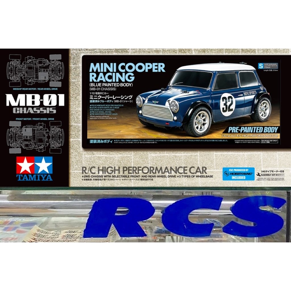 💥New💥 🏁 TAMIYA 47515 ชุดคิท MINI COOPER RACING Blue Painted Body (MB-01) สร้างและติดสติ๊กเกอร์เอง