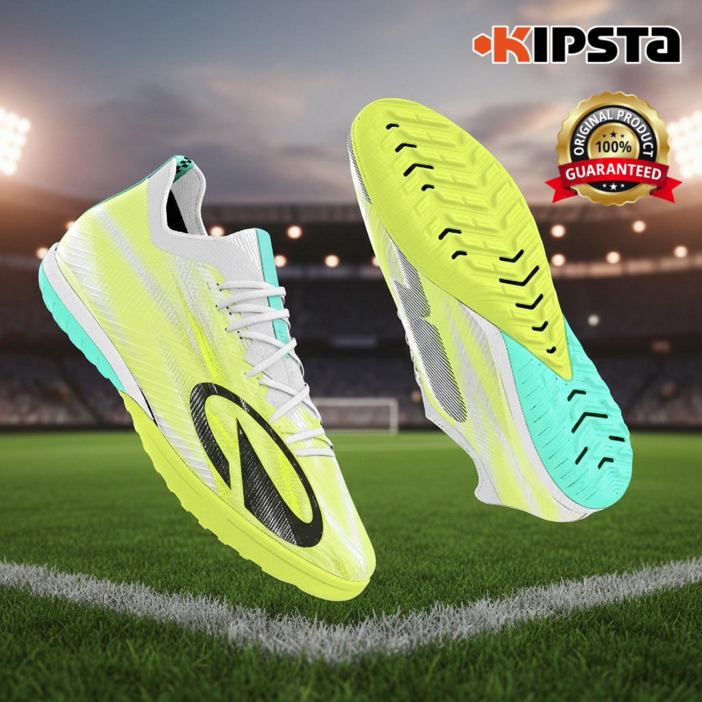 รองเท้าฟุตบอลสำหรับผู้ใหญ่ “มีไซส์ 39-45“ รุ่น CLR TF Low Red Storm (สีขาว/เหลือง) KIPSTA